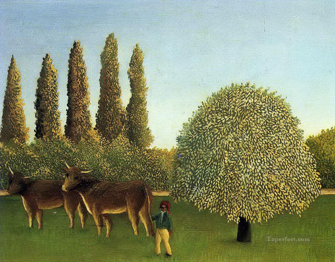 野原で 1910 アンリ・ルソー ポスト印象派 素朴原始主義油絵